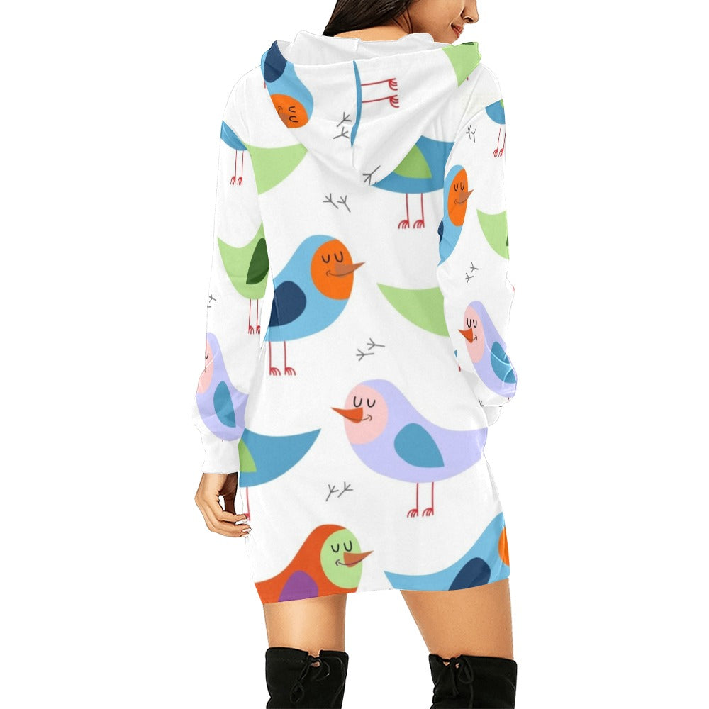 Womens Chirpie Bird All Over Hooded Dress