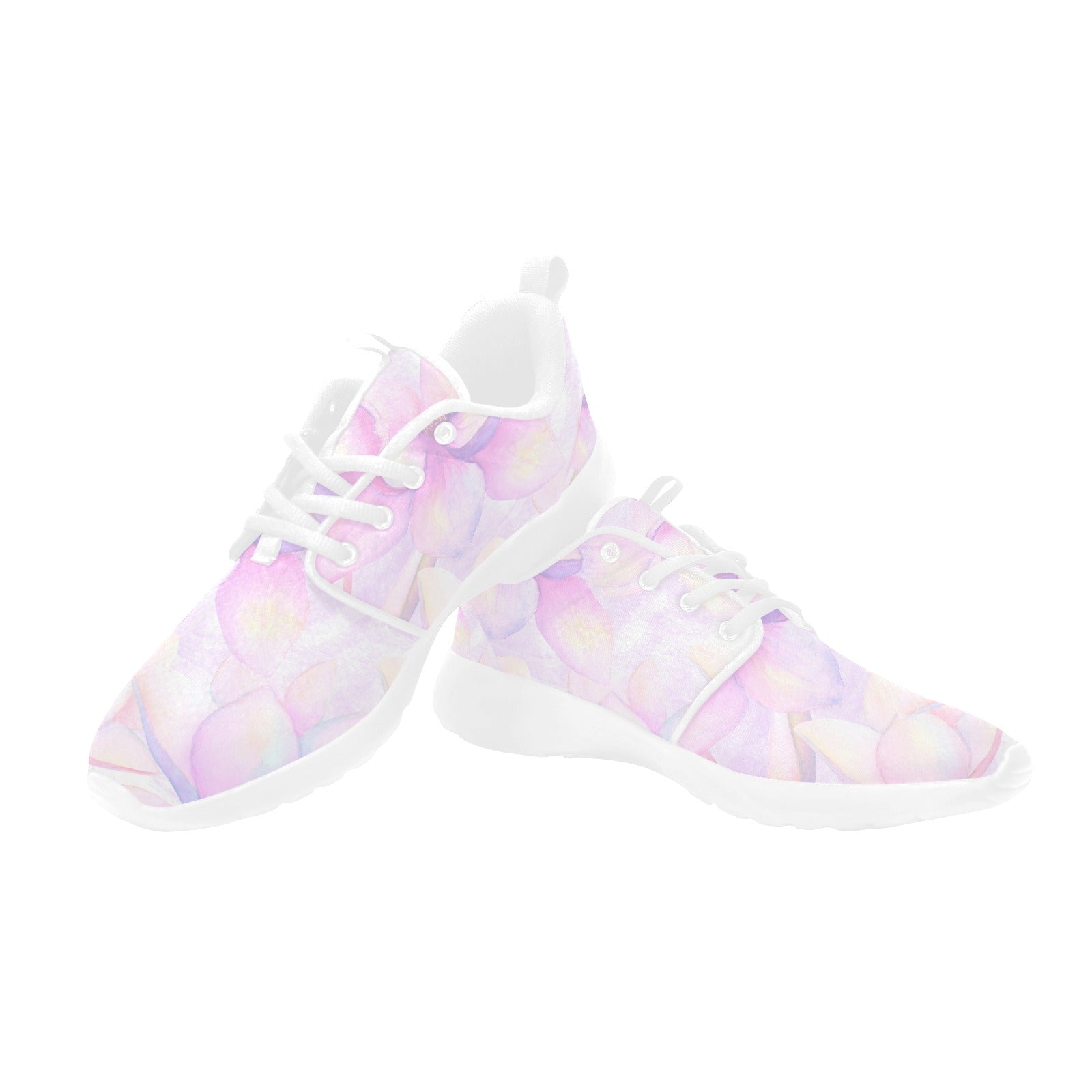 Womens Pink Flower Pull Loop Sneakers