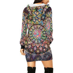 Womens Mandala All Over Hooded Dress