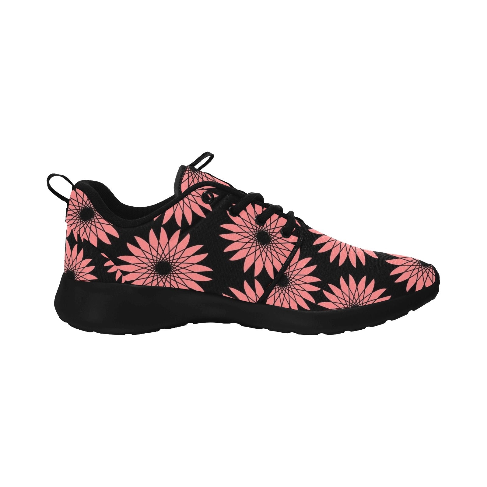 Womens Red Flower Pull Loop Sneakers