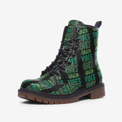 Vibe Nation Green Vibes Only Casual Leather Lightweight boots