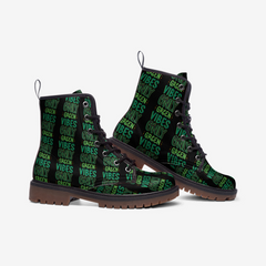 Vibe Nation Green Vibes Only Casual Leather Lightweight boots