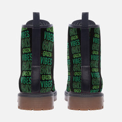 Vibe Nation Green Vibes Only Casual Leather Lightweight boots