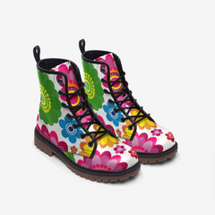 Flower Patches Casual Leather Lightweight boots